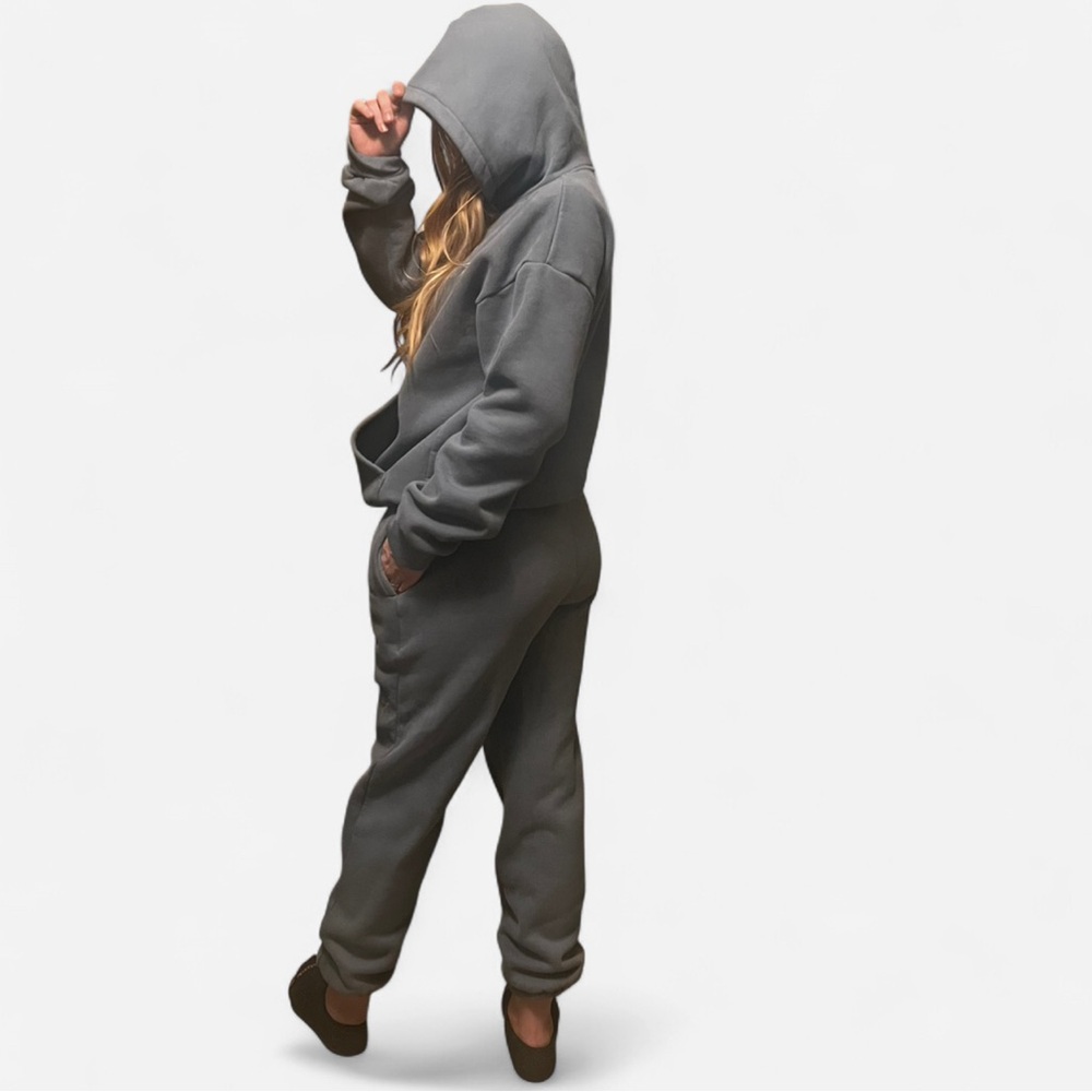 Blue-Gray Unisex Hoodie and Jogger Set